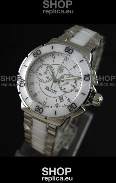 Tag Heuer Formula 1 Chronograph Swiss Replica Ceramic Ladies Watch in Ceramic Bezel