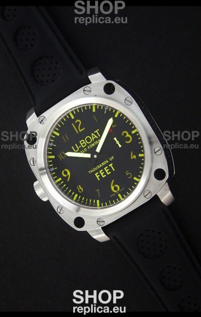 U-Boat Thousands of Feet Swiss Steel Automatic Watch in Yellow Markers