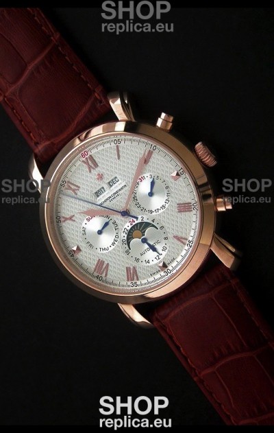 Vacheron Constantin Perpetual Calendar Japanese Watch in White Dial