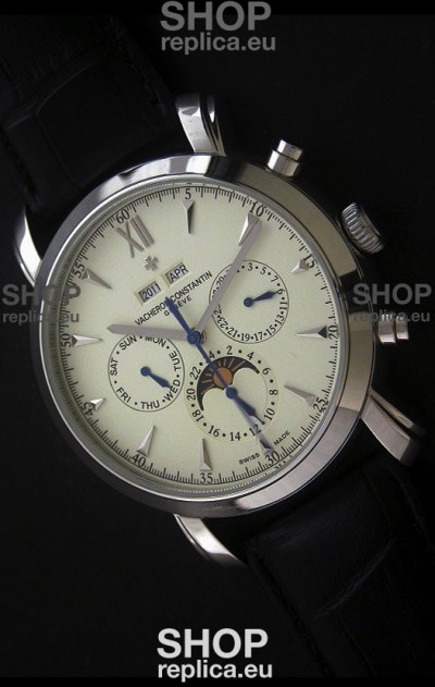 Vacheron Constantin Perpetual Calendar Japanese Watch in White Dial
