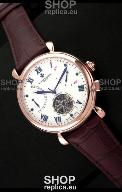 Vacheron Constantin Reserve Tourbillon Japanese Replica Watch in Rose Gold