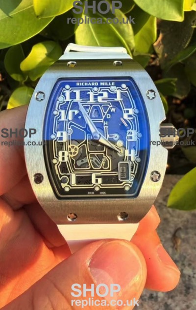 Richard Mille RM67-01 Titanium Extra-Flat White Strap Super Clone Watch 