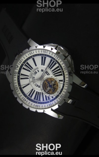 Roger Dubuis Excalibur Tourbillon Watch Japanese Movement - White Dial