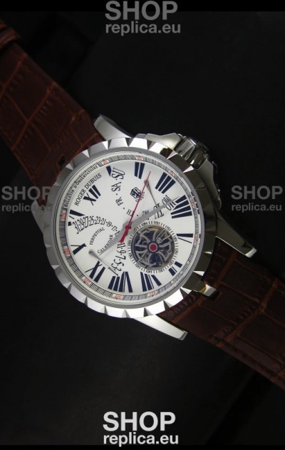 Roger Dubuis Excalibur Calendar Watch in White Dial 
