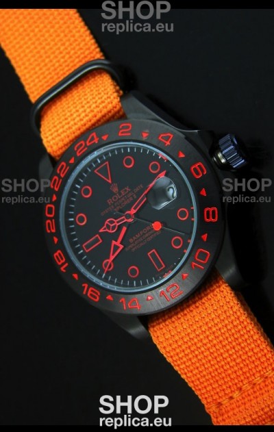 Rolex Explorer II Bamford Stealth and Flame Edition Navy Nylon Strap Replica Watch
