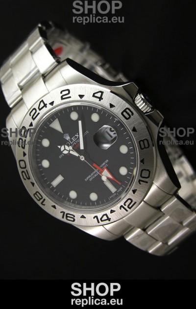 Rolex Explorer II Swiss Replica Automatic Black Steel Watch 43MM