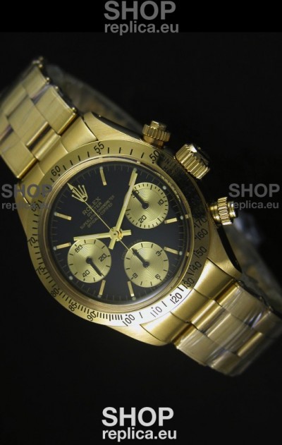 Rolex Daytona 6265 Cosmograph Black Dial in Gold Case