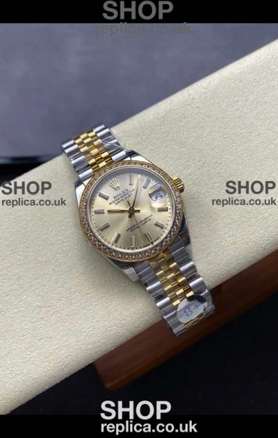 Rolex Super Clone Datejust 31MM Gold Dial Yellow Gold Super Clone Watch 