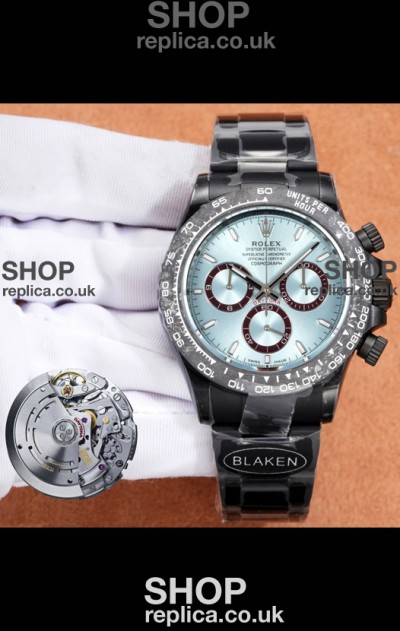 Rolex Daytona Blaken 4131 Movement ICE Blue Dial Super Clone Watch 