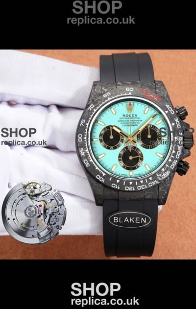 Rolex Daytona Forged Cabon Casing Tiffany Blue Dial Super Clone Watch 