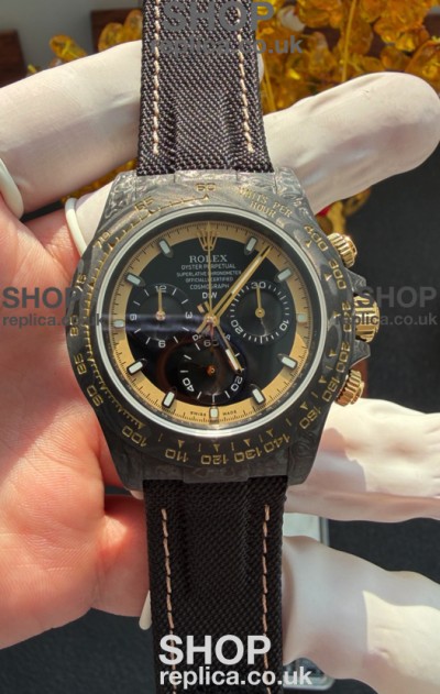Rolex Daytona DiW Cream Invert Gold Carbon Fiber Super Clone Watch 