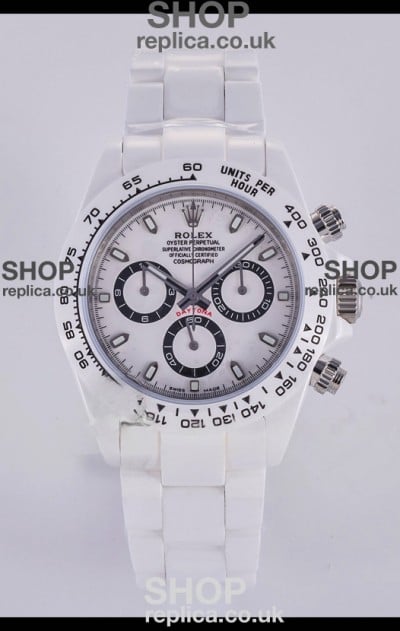 Rolex Daytona AET White Ceramic 4130 Movment Super Clone Watch 