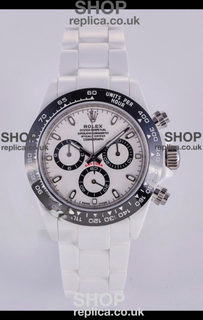 Rolex Daytona AET White Ceramic 4130 Movment Super Clone Watch 