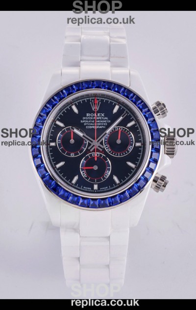Rolex Daytona AET White Ceramic Dark Blue Dial 4130 Movment Super Clone Watch 