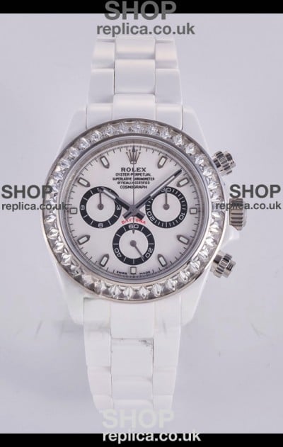 Rolex Daytona AET White Ceramic White Dial 4130 Movment Super Clone Watch 