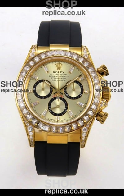 Rolex Daytona 126538 Yellow Gold FREE SPRUNG MVMT Gold Dial Super Clone Watch 