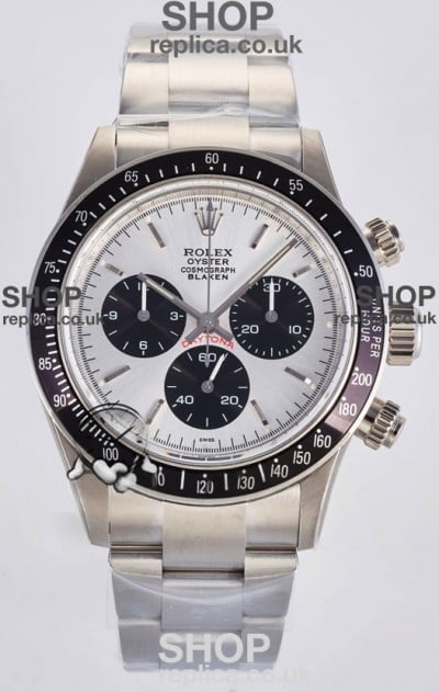 Rolex Daytona Paul Newman Steel Dial Custom Modded 4130 Mvnt Swiss Replica