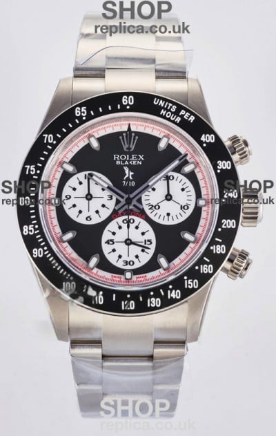 Rolex Daytona Paul Newman Black Dial Custom Modded 4130 Mvnt Swiss Replica