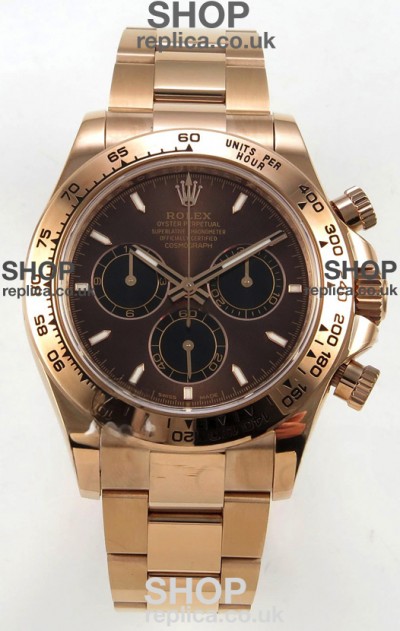 Rolex Daytona 126505 Rose Gold Brown Dial FREE SPRUNG MVMT Super Clone Watch 