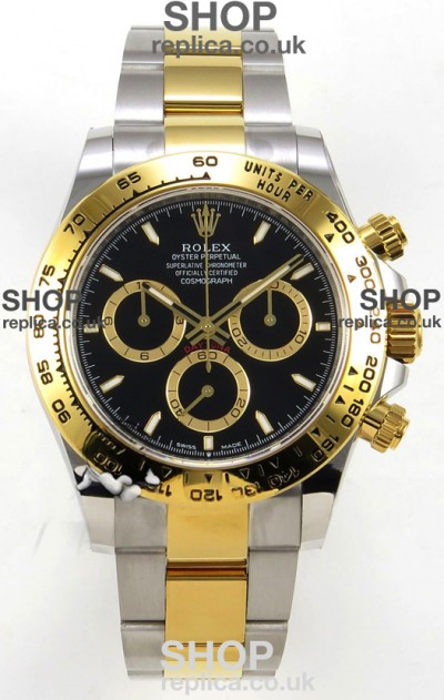 Rolex Daytona 126503 Two Tone Black Dial FREE SPRUNG MVMT Super Clone Watch 