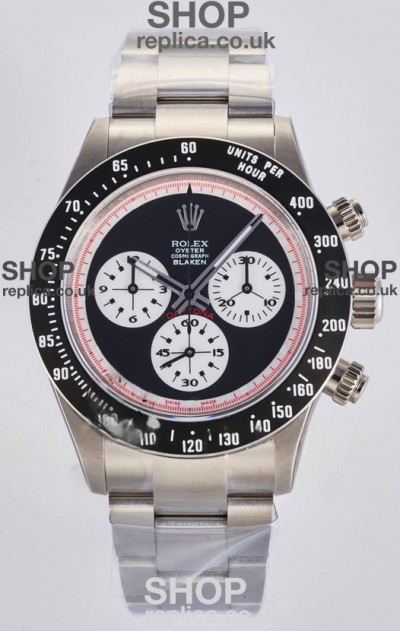 Rolex Daytona Paul Newman Blaken Black Dial Custom Modded 4130 Mvnt Swiss Replica