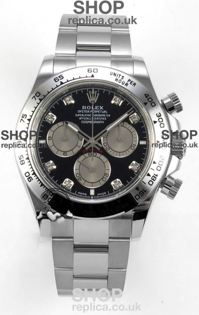 Rolex Daytona 126509 Black Dial Diamonds Markers FREE SPRUNG MVMT Super Clone Watch 