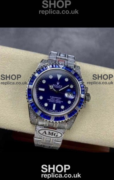 Rolex Submariner 116610 Iced Out Edition 20 Blue Dial Swiss Replica Watch 