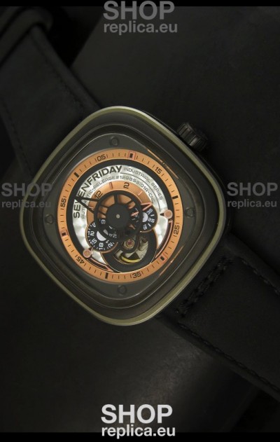 SevenFriday P-32 Black and Grey with Original Miyota 82S7 Movement - 1:1 Mirror Quality