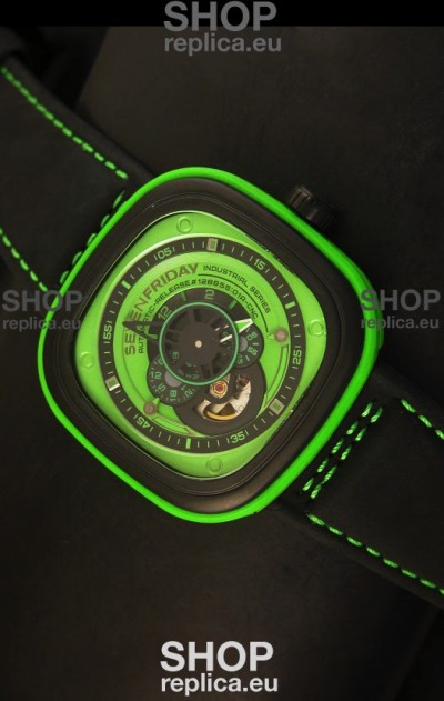 SevenFriday P-32 Black and Green with Original Miyota 82S7 Movement - 1:1 Mirror Quality