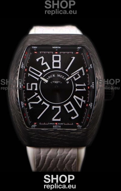 Franck Muller Vanguard Carbon Casing Black Indexes Swiss Watch