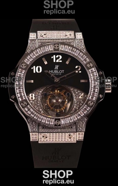 Hublot Tourbillon Solo Bang Sapphires Stainless Steel Swiss Watch