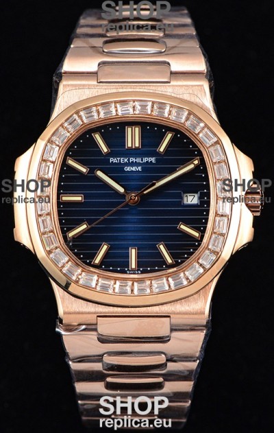 Patek Philippe Nautilus 5711/1R 1:1 Mirror Watch - Baguette Diamonds Bezel