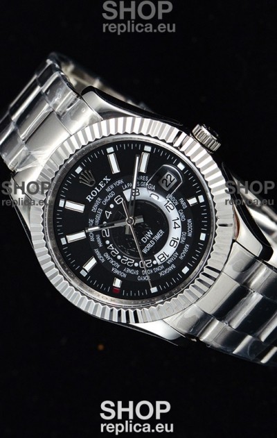 Rolex SkyDweller Swiss Watch in Steel Case - DIW Edition Black Dial 