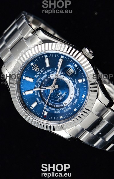 Rolex SkyDweller Swiss Watch in Steel Case - DIW Edition Blue Dial 