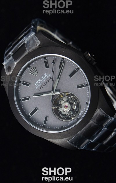 Rolex Milgauss LABELNOIR Tourbillon Swiss Replica Watch PVD Coated Case
