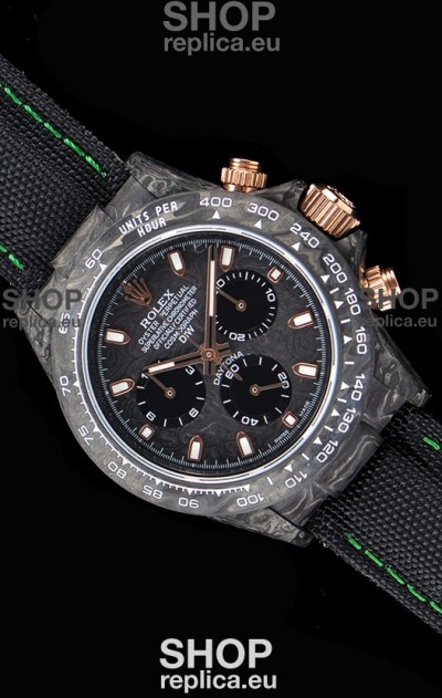 Rolex Daytona DiW Forged Cabon Casing 1:1 Mirror Replica with Nylon Strap 