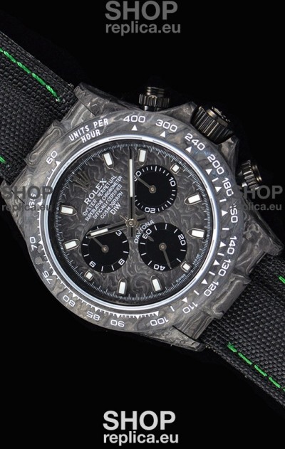 Rolex Daytona DiW Forged Cabon Casing 1:1 Mirror Replica with Nylon Strap 
