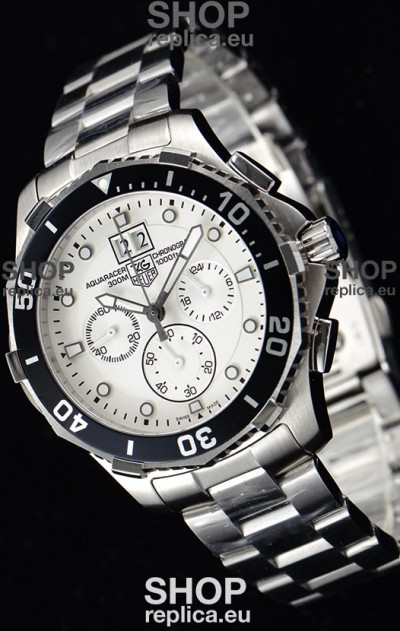 Tag Heuer Aquaracer Chronograph Swiss Quartz White Dial Watch 