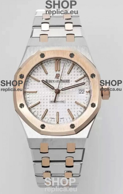 Audemars Piguet Royal Oak 37MM Two Tone White Dial Watch in 3120 Movement - 1:1 Mirror Replica