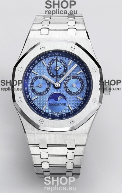Audemars Piguet Royal Oak Perpetual Calendar Swiss Replica 904L Steel - Light Blue Dial 