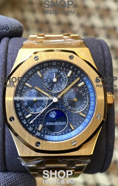 Audemars Piguet Royal Oak Perpetual Calendar Swiss Replica 904L Steel in Yellow Gold Casing