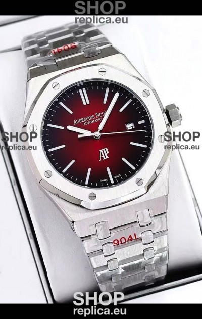 Audemars Piguet Royal Oak Jumbo Extra Thin Edition Watch in Red Dial - 39MM in 904L Steel Case