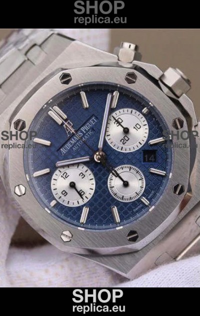 Audemars Piguet Royal Oak Chronograph Blue Dial Steel Strap Swiss Replica Watch