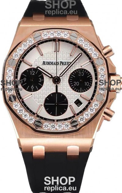 Audemars Piguet Royal Oak Offshore Rose Gold White Dial Chronograph 37MM - Swiss Replica Watch 