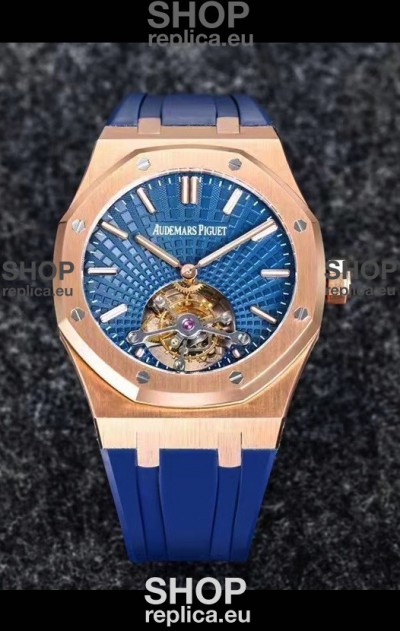 Audemars Piguet Royal Oak Tourbillon 41mm in 904L Rose Gold Case Rubber Strap 1:1 Ultimate Replica