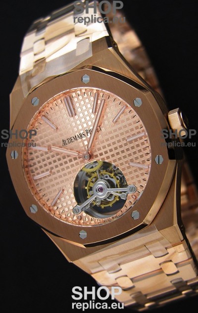 Audemars Piguet Royal Oak Tourbillon 41mm Extra-Thin Pink Gold Dial Watch 