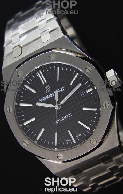 Audemars Piguet Royal Oak 41MM Black Dial Steel Strap - 1:1 Mirror Ultimate Edition
