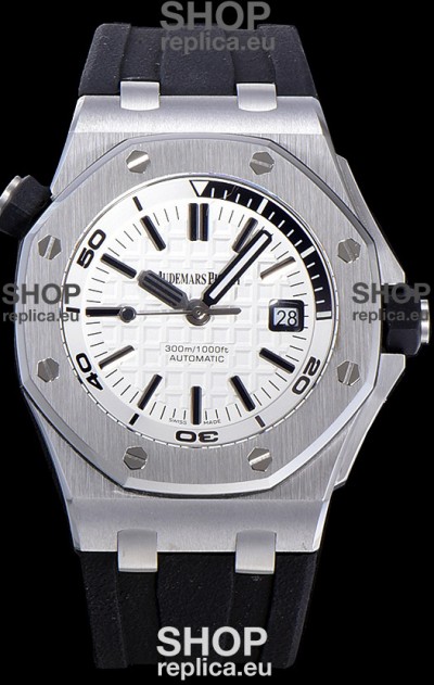 Audemars Piguet Royal Oak Diver Swiss Replica Watch White Dial 1:1 Quality 3120 Movement 904L Steel 