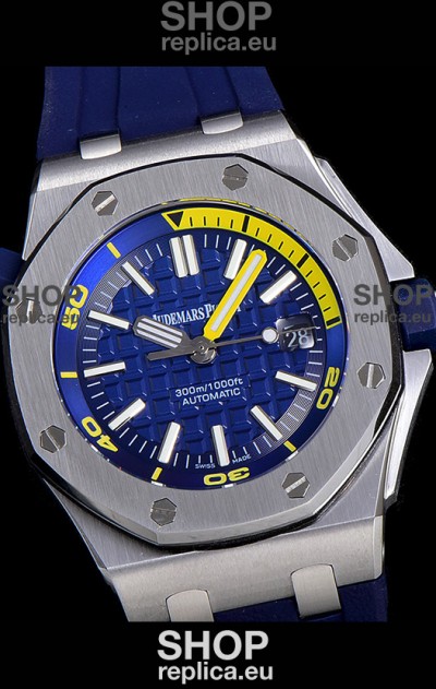 Audemars Piguet Royal Oak Diver Swiss Replica Watch Blue Dial 1:1 Quality 3120 Movement 904L Steel 