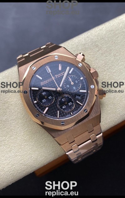 Audemars Piguet Royal Oak 50th Anniversary Super Clone - Rose Gold Casing Blue Dial in 41MM